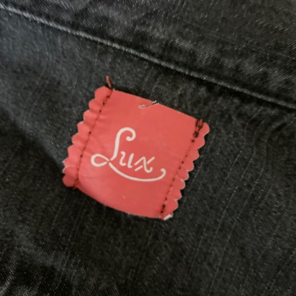 LUX BLACK DENIM jacket size L - Picture 2 of 4